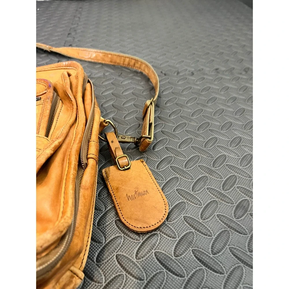 VTG Hartmann Expandable Leather Luggage Carry On Laptop Shoulder Messenger Bag